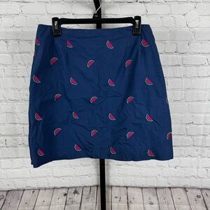Lilly Pulitzer Embroidered Watermelon Navy Pencil Skirt Size 12